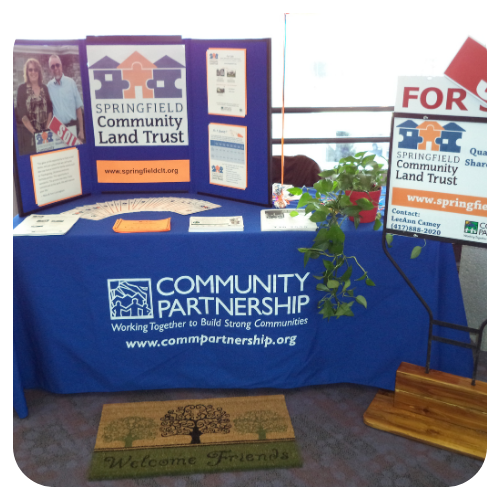 Community Land Trust table at a community event